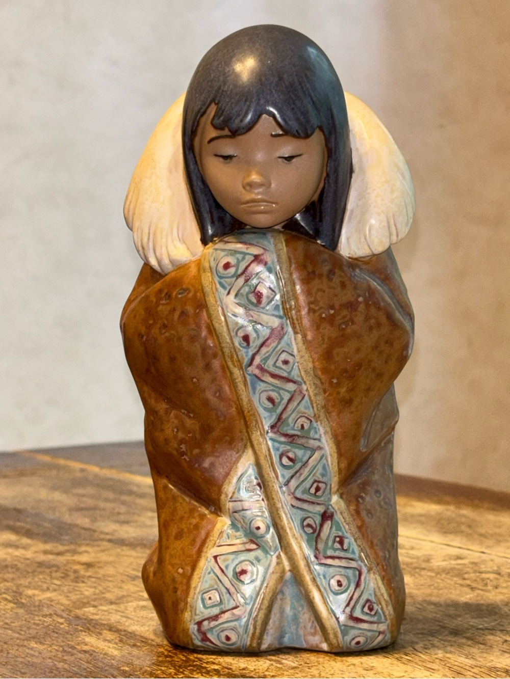 Lladró Arctic Winter #12156 Eskimo Girl Figurine Retired Gres Porcelain w/ Box